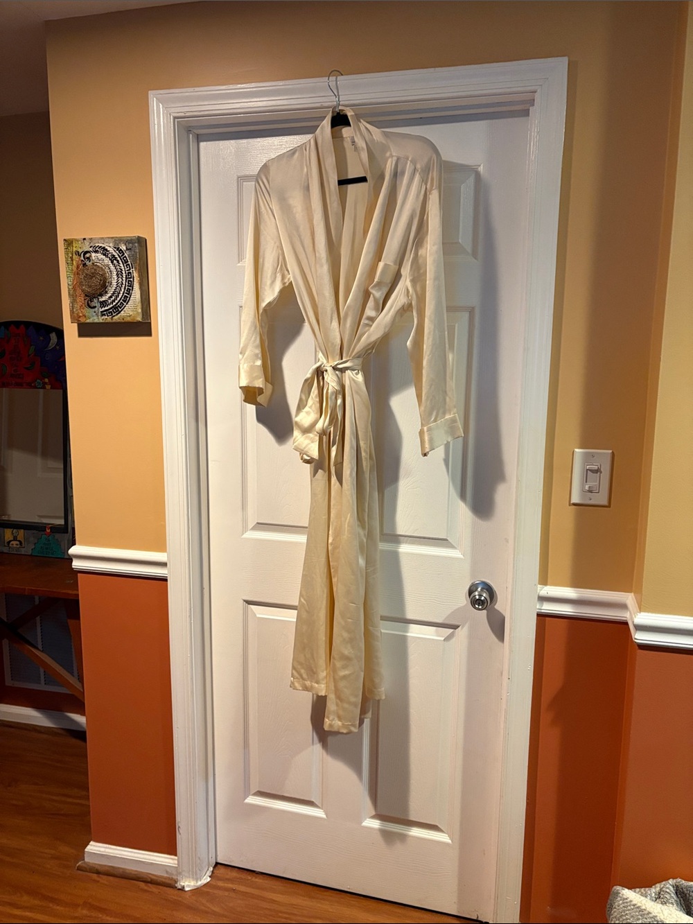 Saks Fifth Avenue Cream Satin Robe